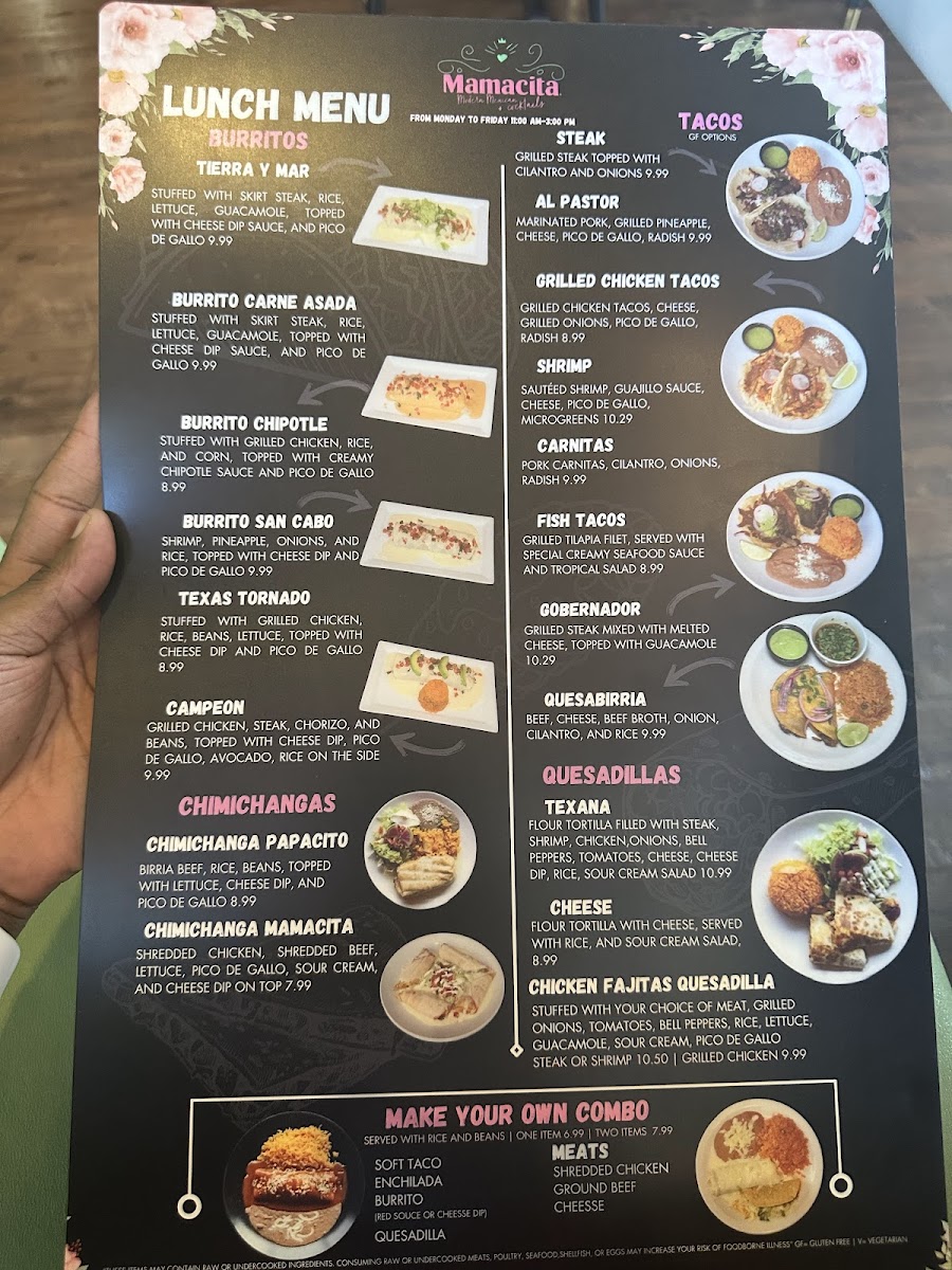 Menu Mamacita Mexican Restaurant - Morrisville-1