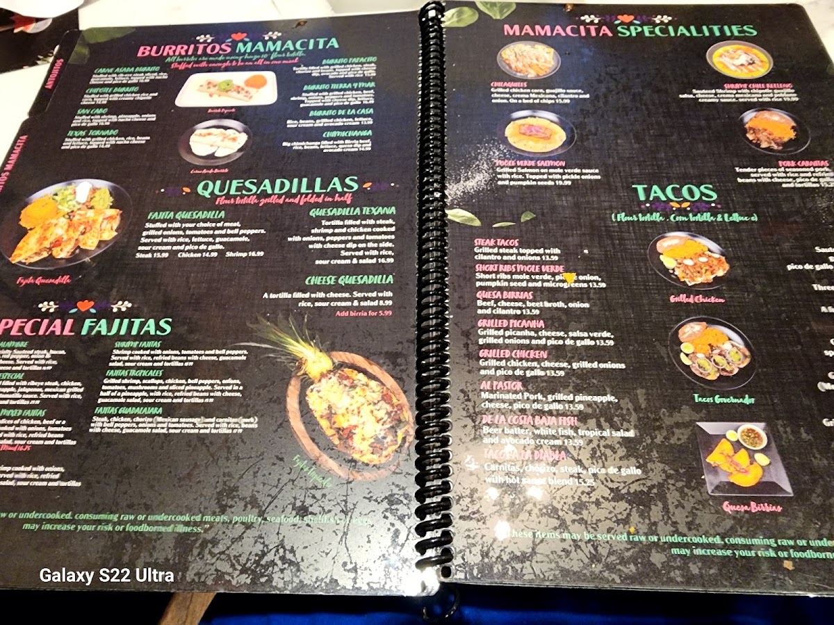 Menu Mamacita Mexican Restaurant - Morrisville-4